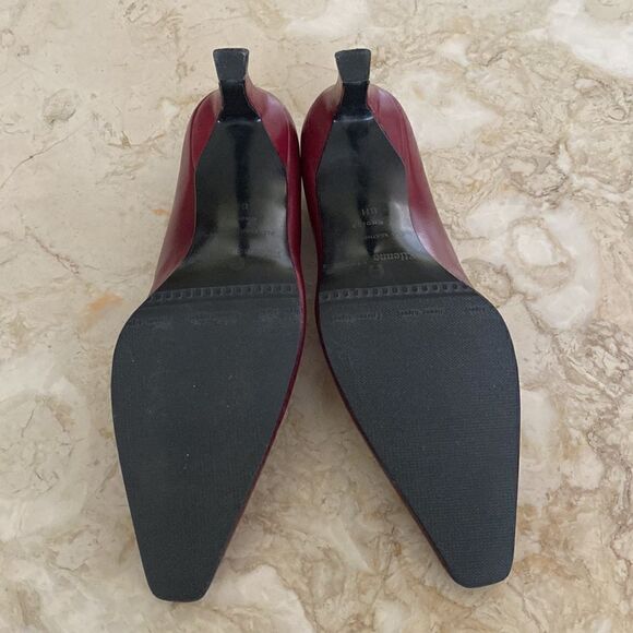 NWOT Etienne Aigner Leather Pumps Made in Spain Burgundy Red Vintage - Picture 11 of 14